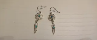 Pendientes Atrapasueños Turquesa y Plateado