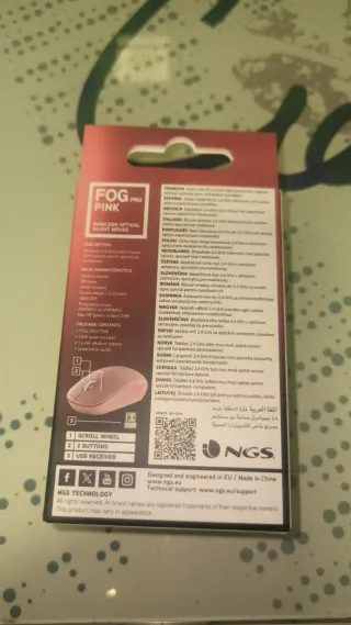 Ratón NGS Fog Pro inalámbrico rosa