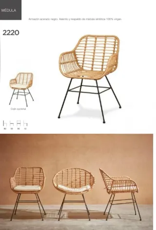 Butaca Metal y Ratán