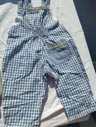 Peto infantil cuadros azul y blanco 18meses