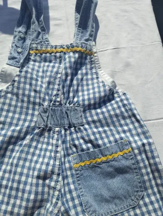 Peto infantil cuadros azul y blanco 18meses