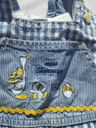 Peto infantil cuadros azul y blanco 18meses