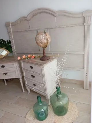 Cabecero antiguo vintage madera maciza