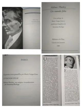 UN MUNDO FELIZ. ALDOUS HUXLEY. BIBLIOTECA DE PLATA