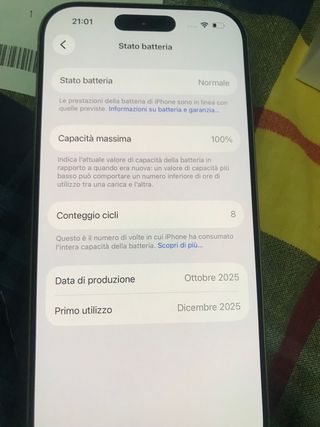 iPhone 17 256gb Verde del 03/12/2025 con Scontrino