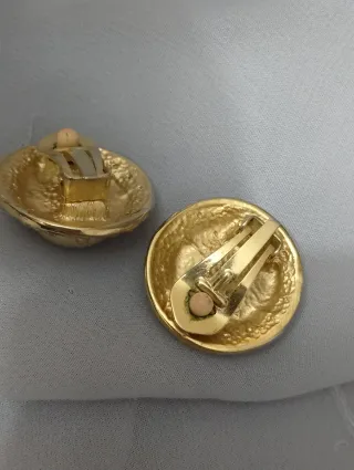 Orecchini vintage perla mabe' e strass