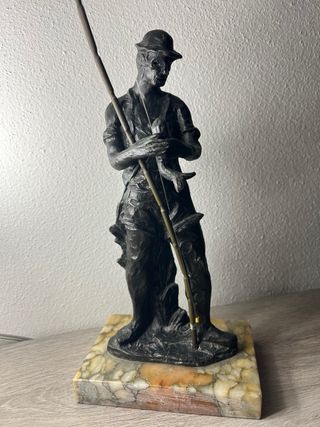 Scultura bronzo pescatore Mario Bandini