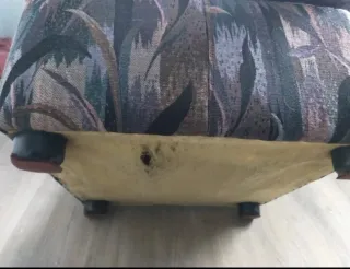 Puf de tela estampado