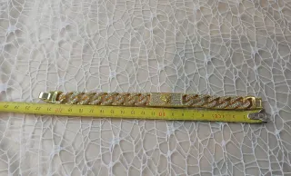 Pulsera Chapada Oro 18k con Circonitas Blancas