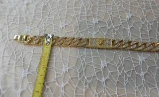 Pulsera Chapada Oro 18k con Circonitas Blancas