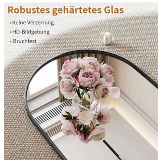 EN CAJA.Espejo Arqueado Negro Metal