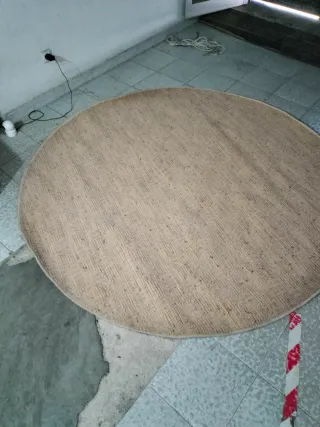 Tappeto rotondo 100% fibra acrilica beige