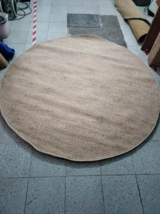 Tappeto rotondo 100% fibra acrilica beige