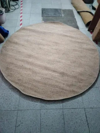 Tappeto rotondo 100% fibra acrilica beige