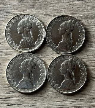 Set 4 Monete 500 Lire Argento