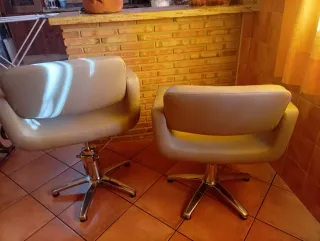4 Sillas Peluquería Giratorias y Elevables