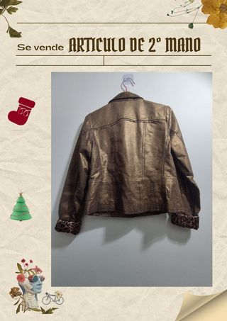 Cazadora de piel efecto metalizado