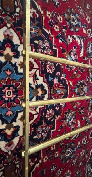 Mesa centro cristal metal dorado antigua