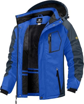 GEMYSE Chaqueta de Esquí Impermeable de Montaña para Hombre Abrigo de Invierno de Lana