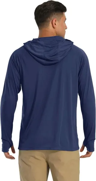 MAGCOMSEN Camiseta Manga Larga Hombre Azul Talla L