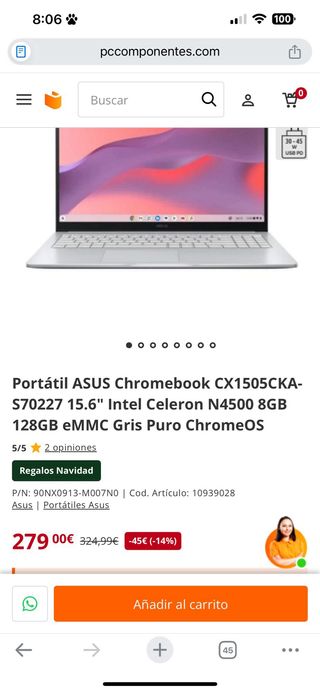 ASUS Chromebook CX1505CKA Nuovo