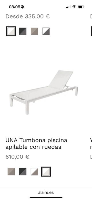 Tumbona piscina apilable con ruedas