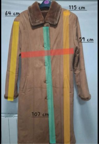 Abrigo Piel Vuelta Mujer Talla 42 Punt Roma