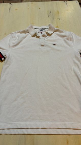 Polo Tommy Jeans blanco original talla S