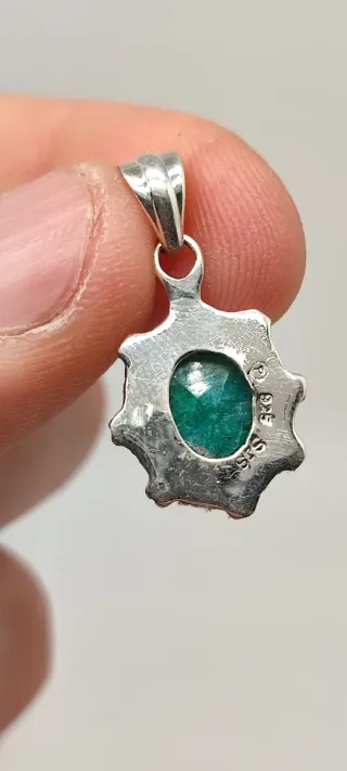 Colgante Plata y Esmeralda