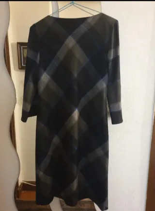 Vestido Roberto Verino Cuadros Negro Gris