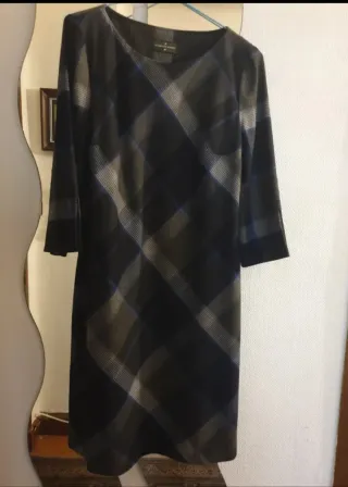 Vestido Roberto Verino Cuadros Negro Gris