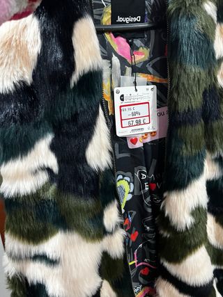 Chaleco pelo Desigual  pelo militar camuflaje
