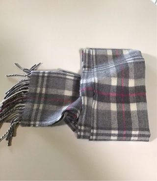 Sciarpa Aran Sweater Market lana quadri grigi rosa