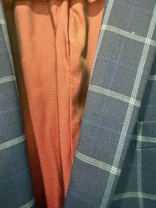 Americana de cuadros azul