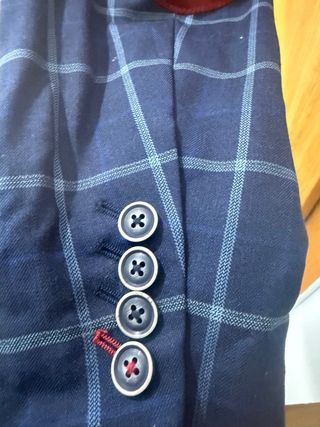 Americana de cuadros azul