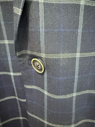 Americana de cuadros azul