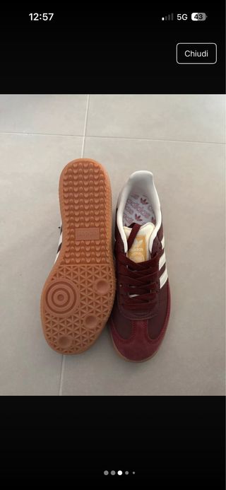 Adidas Samba OG Bordeaux Taglia 39 Nuove