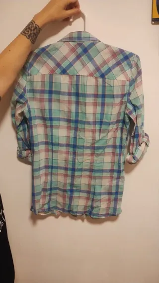 Camisa cuadros azul y verde