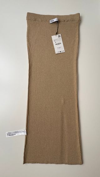 Falda  Midi Zara Hilo Metalizado Talla XS