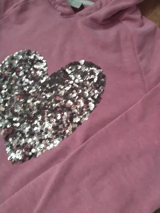 Sudadera niña corazón lentejuelas