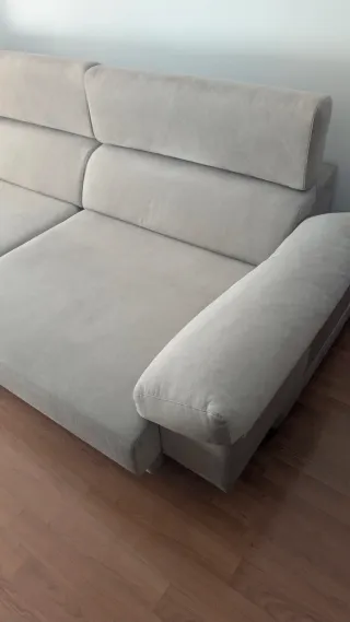 Sofá extensible beige 294x109