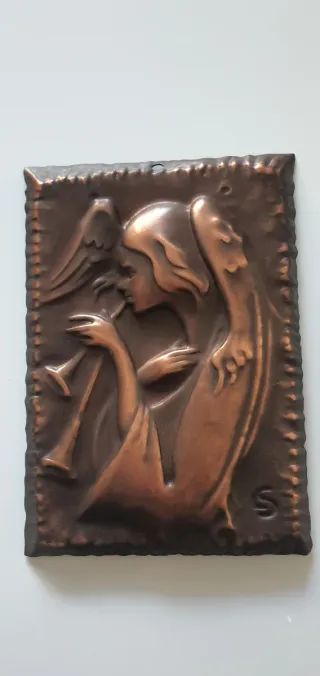 Quadretto in rame con angelo