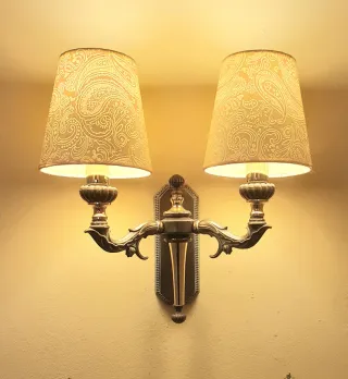 Conjunto de 3 apliques bronce con pantalla