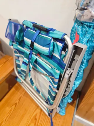 Silla Playa y Sombrilla Tommy Bahama Azul