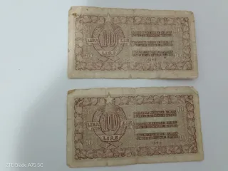 2 banconote 10 Lire 1945