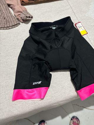 Culote ciclismo mujer negro y fucsia