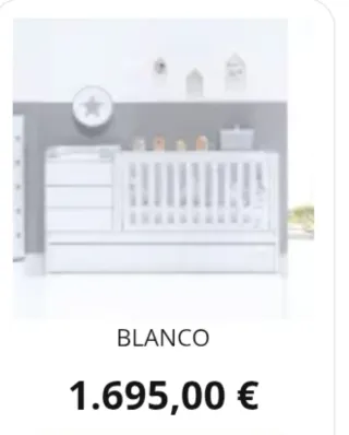 Cuna convertible en habitación Alondra blanca