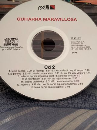 2-CDS  GUITARRA  MARAVILLOSA-  NOCHES BLANCO SATEN