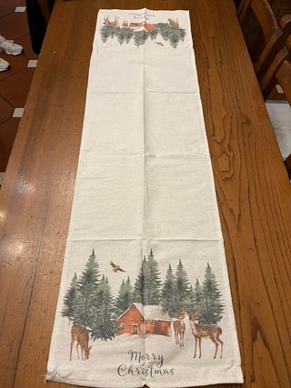 Runner Tavola Natale Alberi e Cervi