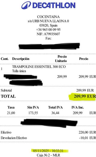 Cama Elástica Trampoline Essentiel 300. Decathlon